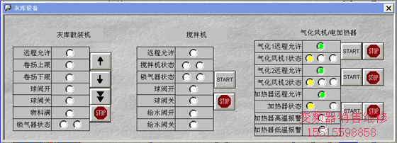 灰?guī)煸O備的控制和狀態(tài)顯示